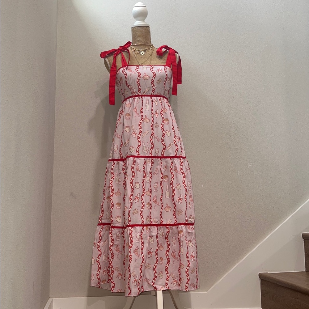 Red & Pink Maxi Dress Small 💗♥️ 🧁 dopamine dressing - Picture 3 of 11